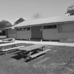 Luncheon Pavilion external table & Bar behind
